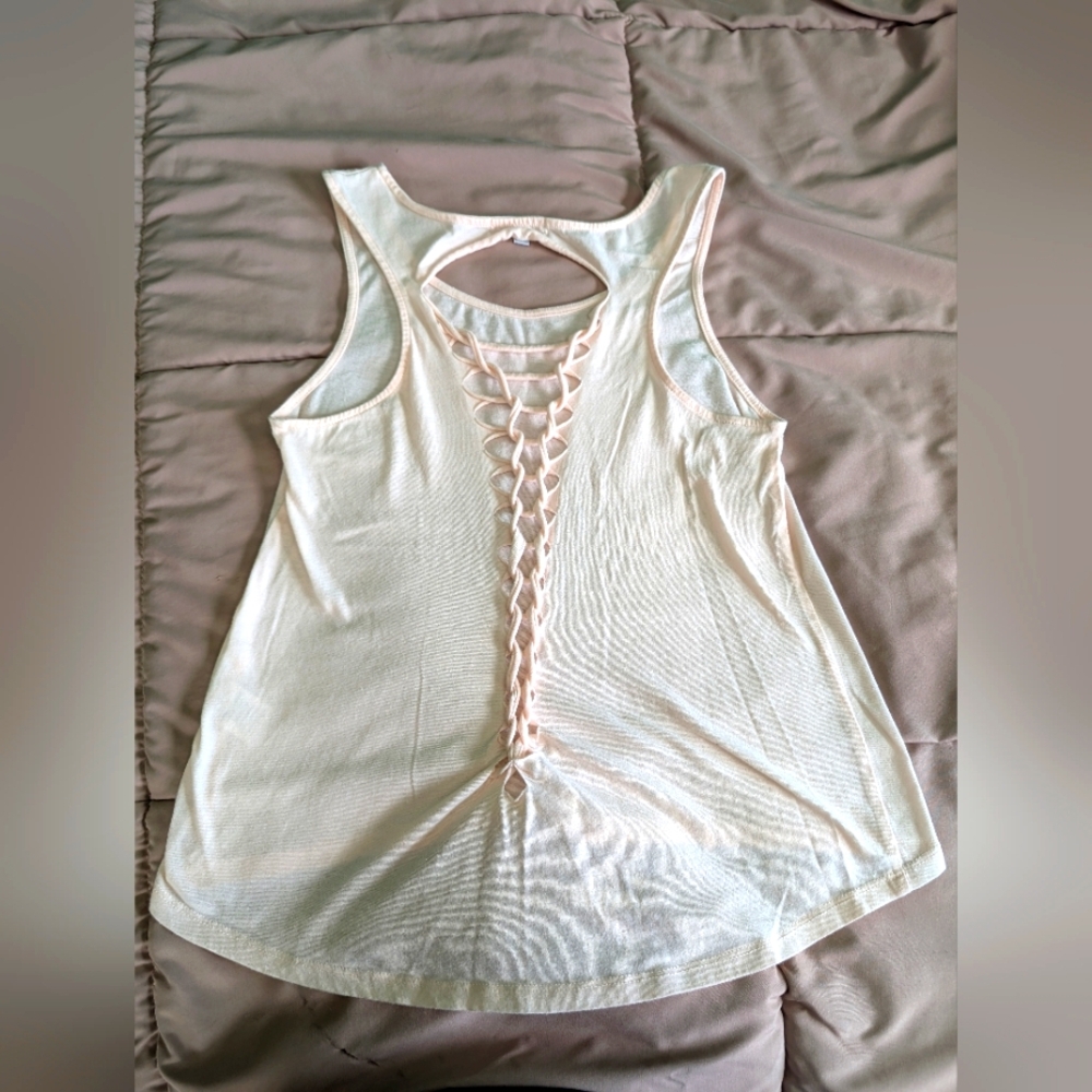 Light Pink/Cream Open Back Tank!